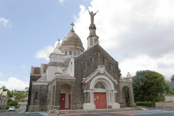 Photo of Balata, Martinique, France, August 18, 2013: Balata Church, miniature reproduction of the Sacré Coeur (Paris).