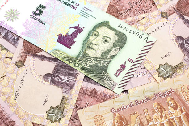 istock A five peso bank note from Argentina with Egyptian one pound bank notes 1215226222