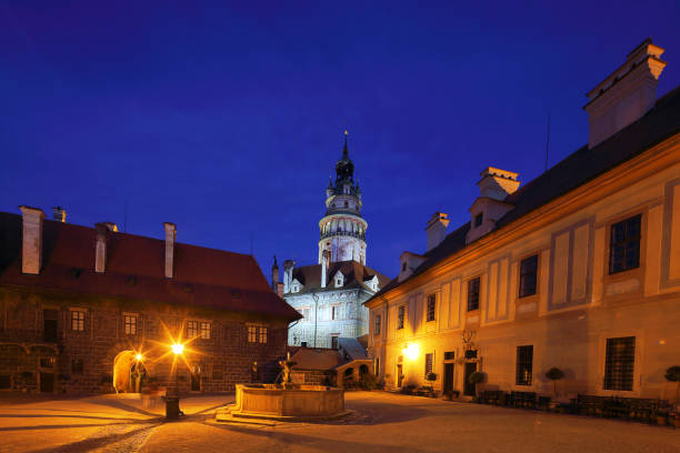 istock night scene of  Cesky Krumlov 1215230341