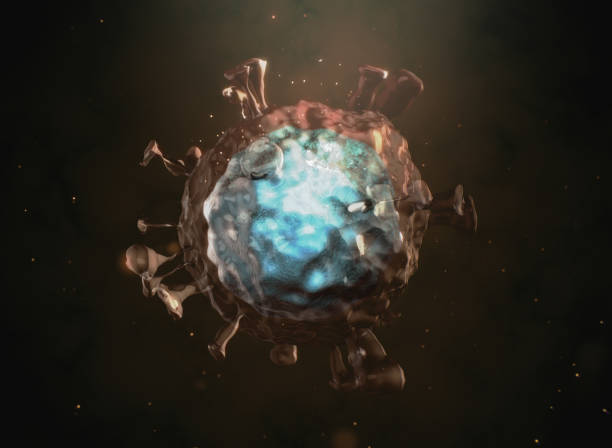 istock Conceptual 3D render of COVID-19 Virus 1215234039