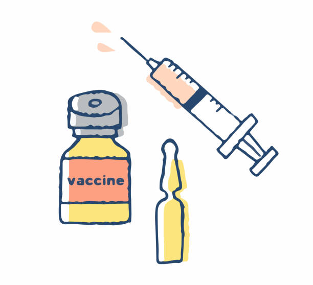 ilustrações, clipart, desenhos animados e ícones de produtos farmacêuticos como seringas, ampolas e vacinas - histotechnician