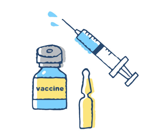 ilustrações, clipart, desenhos animados e ícones de produtos farmacêuticos como seringas, ampolas e vacinas - histotechnician