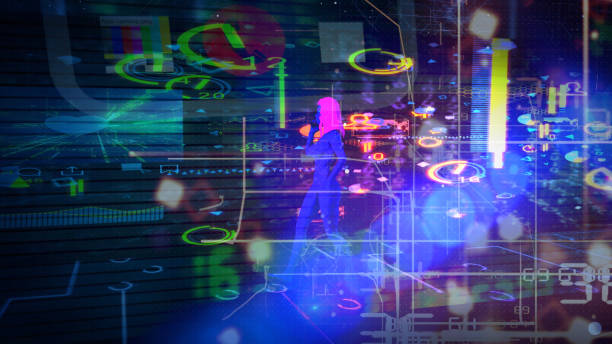 istock artificial intelligence robot walking in a cyber punk digital world 1215237541