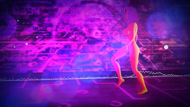 istock artificial intelligence robot walking in a cyber punk digital world 1215237552