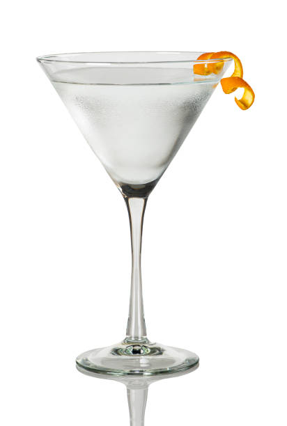 martini com toque laranja - dry vermouth - fotografias e filmes do acervo