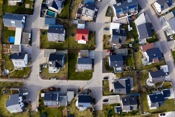 istock Aerial Top View of a Housing Development 1215242713