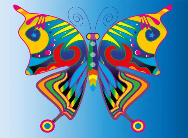 Vector illustration of vector of a colorful butterfly