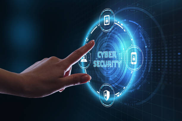 istock Business, technology, internet and networking concept. Young businessman select the icon Cyber security on the virtual display. 1215248464