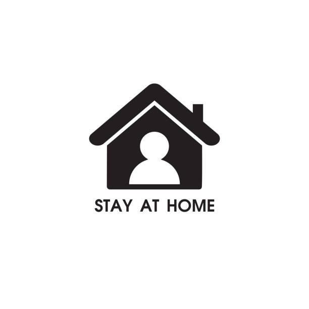 Stay at home sign. vector illustration on white background. Stay at home sign. vector illustration on white background. stay at home saying stock illustrations