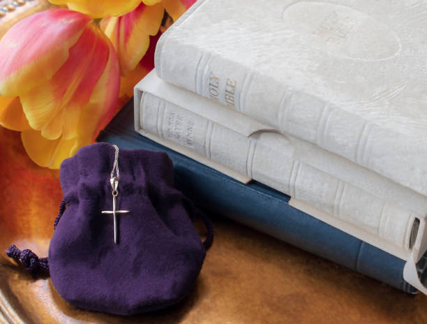 istock Gold Pendant Gift with Religious Books 1215253565