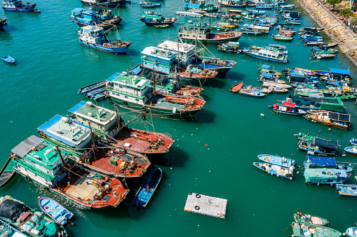 Cheung Chau Island, New Territories, Hong Kong with boats