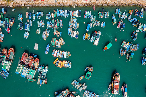 Cheung Chau Island, New Territories, Hong Kong with boats