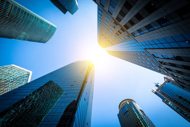 istock Low angle shot of modern architecture 1215255199