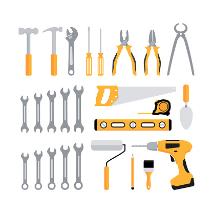Flat design concept of the carpentry tool