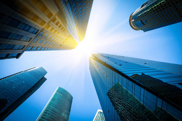 istock Low angle shot of modern architecture 1215255214