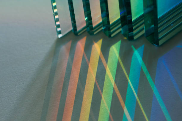Glass, reflection or refraction of light, abstract background