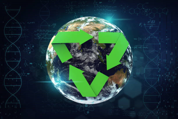 3D rendering Planet Earth recycle concept stock photo