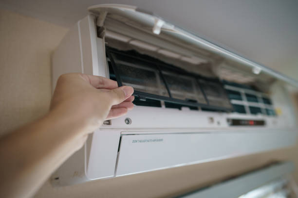 istock Dirty air conditioner filter need cleaning 1215261669