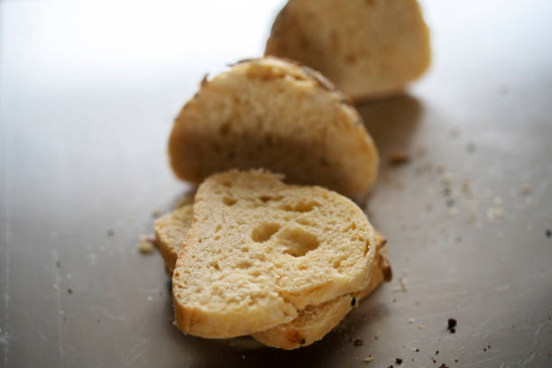 artisanal baked bun, with seeds and sesame