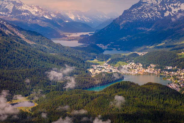 istock Dramatic Alpine landscape above St Moritz, Engadine – Muottas Muragl – Switzerland 1215264860
