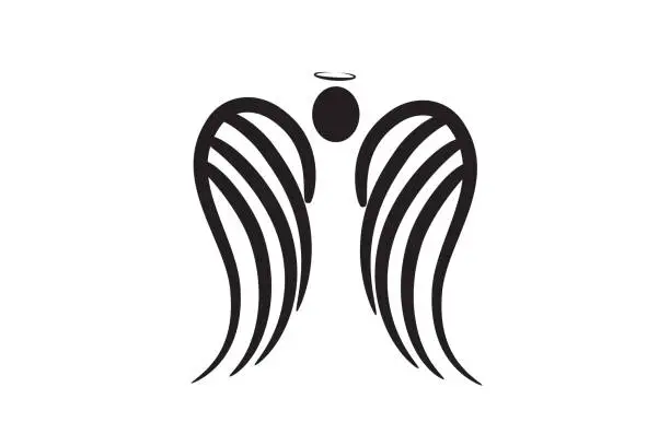 Vector illustration of Christmas angel wings symbol