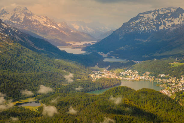 istock Dramatic Alpine landscape above St Moritz, Engadine – Muottas Muragl – Switzerland 1215265701