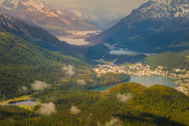 istock Dramatic Alpine landscape above St Moritz, Engadine – Muottas Muragl – Switzerland 1215265767