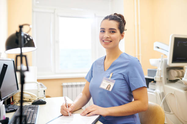 istock Successful female surgeon in office 1215265820