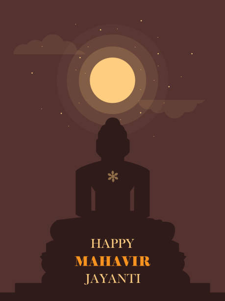 illustrations, cliparts, dessins animés et icônes de 6 avril,happy mahavira jayanti illustration - buddha ancient asia asian culture