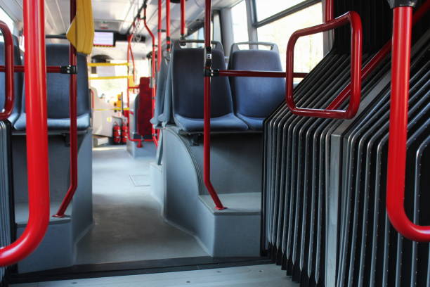 istock Empty seats in a city bus. Coronavirus impact 1215268594