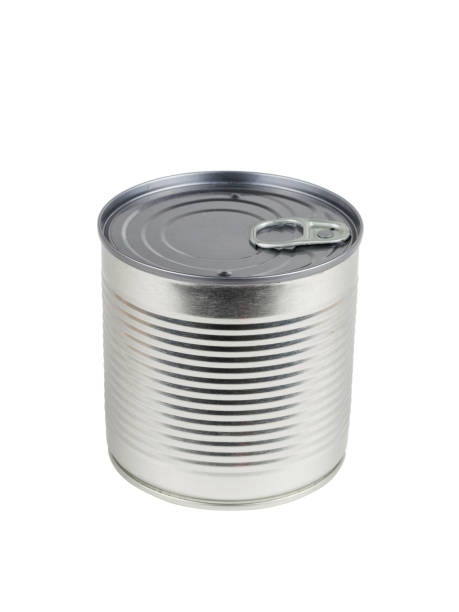 istock Cylindrical sealed tin can isolated on a white background. 1215269404