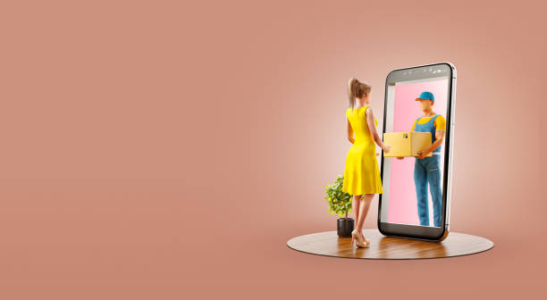 istock Unusual 3d illustration smart phone application 1215270483