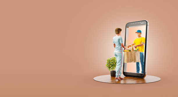 istock Unusual 3d illustration smart phone application 1215270490