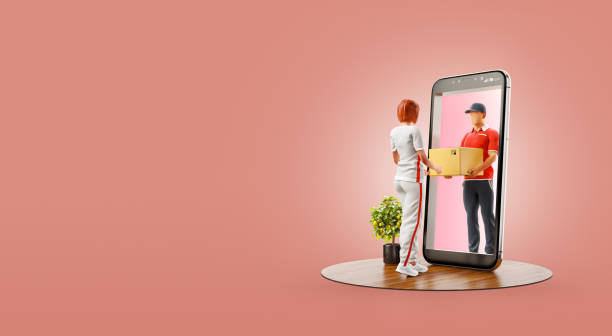istock Unusual 3d illustration smart phone application 1215270493