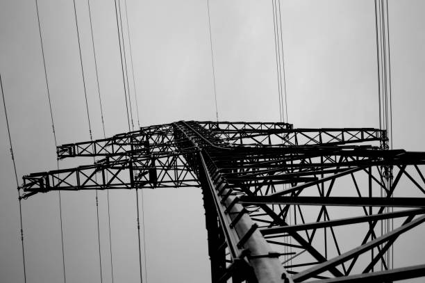 istock High-voltage power transmission tower. Power line. 1215270573