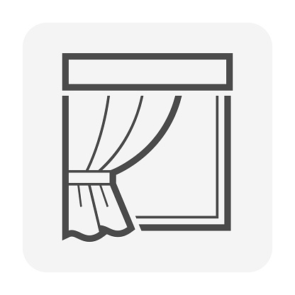 Curtain and blind icon design.