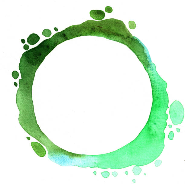 istock Abstract emerald green and leaf green watercolor hand painting banner outer of circle shape for decoration artwork. 1215272765