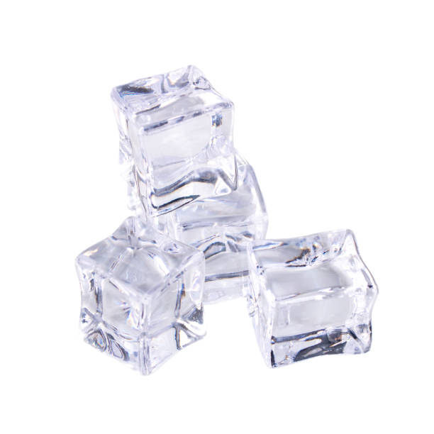 istock Pile of ice cubes isolated on white background 1215275460