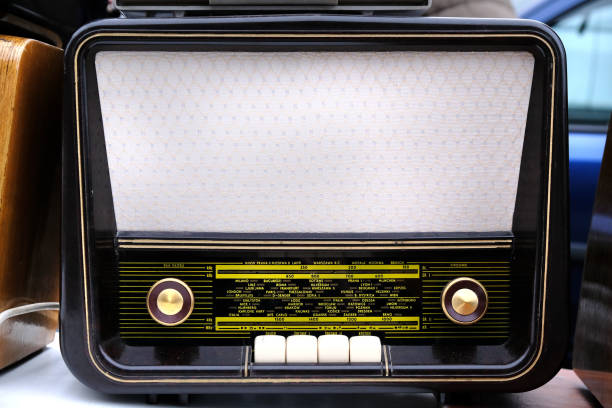 istock Old Vintage Radio on a Flea Market. 1215277656