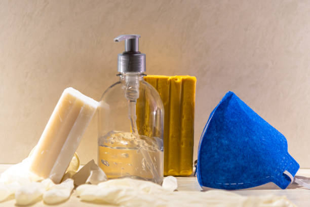 istock Hygiene kit prevention and fight against covid-19 1215281406