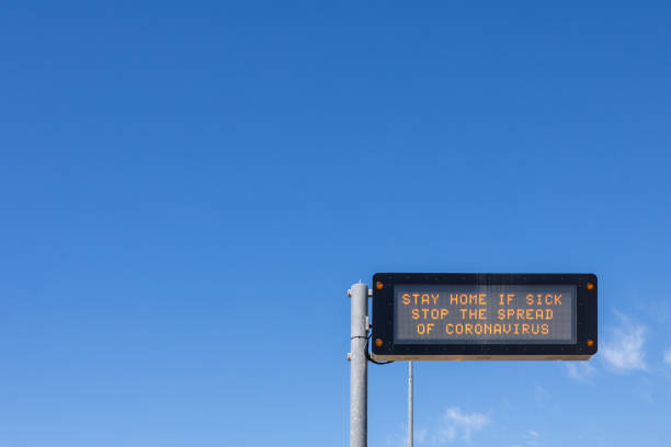 istock Freeway Coronavirus Warning Sign COVID-19 1215288923