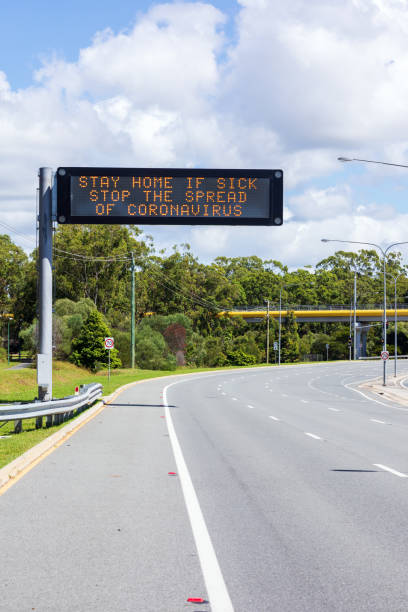 istock Freeway Coronavirus Warning Sign COVID-19 1215289113