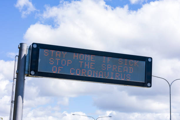 istock Freeway Coronavirus Warning Sign COVID-19 1215289183
