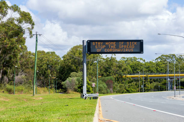 istock Freeway Coronavirus Warning Sign COVID-19 1215289251