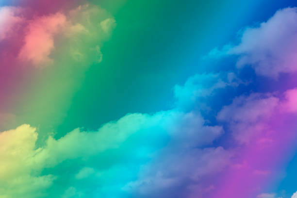 istock Cloud pattern with rainbow colors To use as a picture background 1215289893