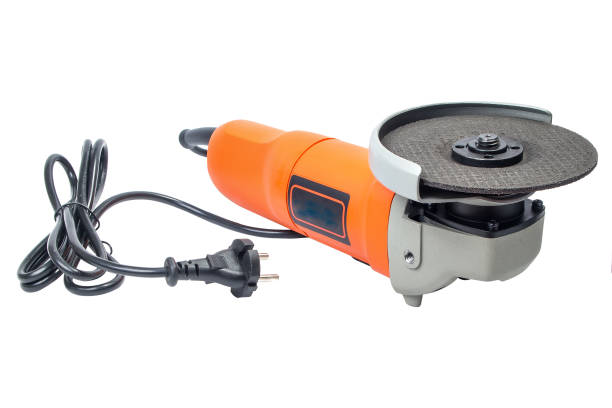 istock Manual electric angle grinder for cutting on white background 1215295325