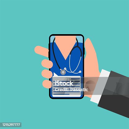istock online doctor medical service mobile consultation vector 1215297777