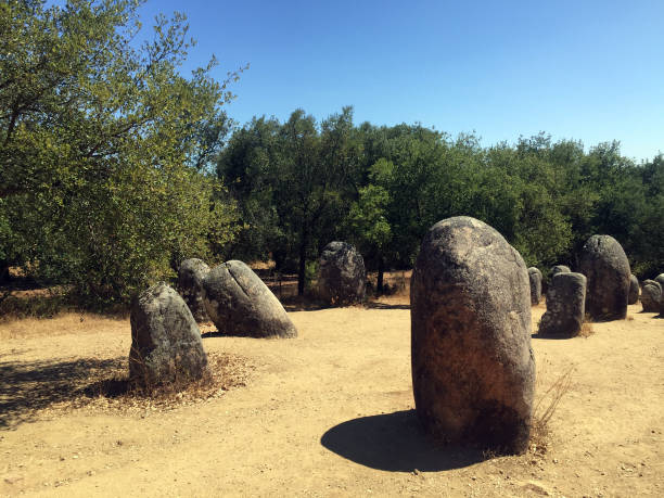 istock Megalithic complex of Almendres Cromlech, Portugal 1215297897