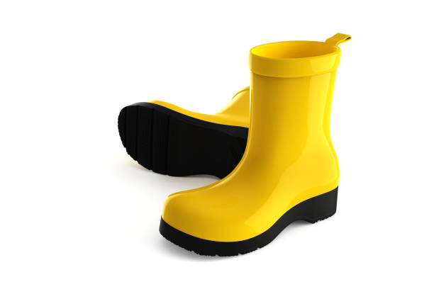 istock 3d rendering yellow rubber boots stock photo 1215300022