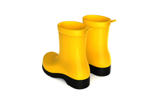 istock 3d rendering yellow rubber boots stock photo 1215300031